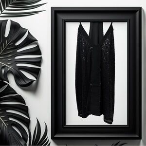 Black Sequin V-Neck Camisole